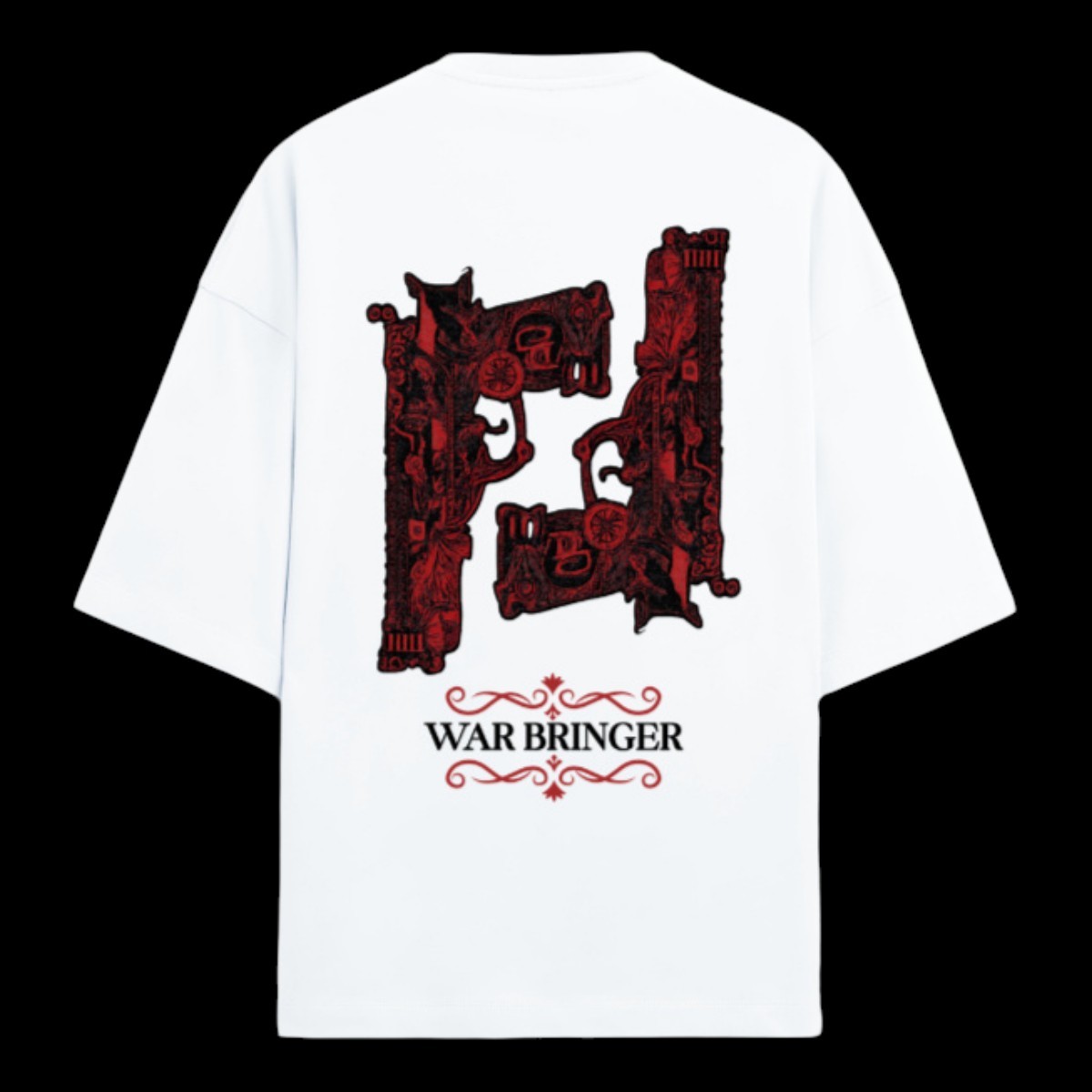 War Bringer -Bold Streetwear Tee with Back & Front Print Unisex Terry Oversized Tee