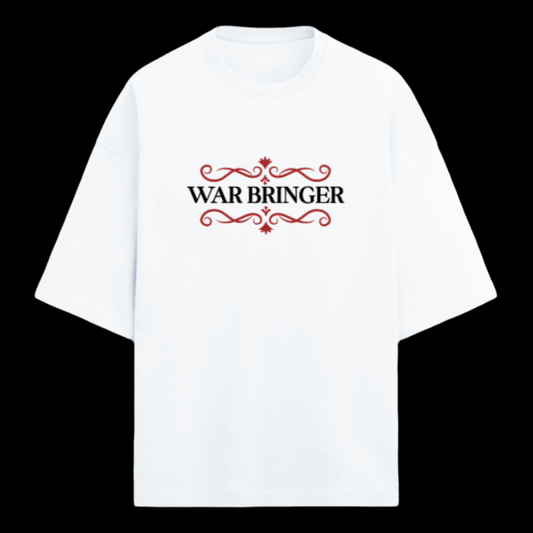 War Bringer -Bold Streetwear Tee with Back & Front Print Unisex Terry Oversized Tee