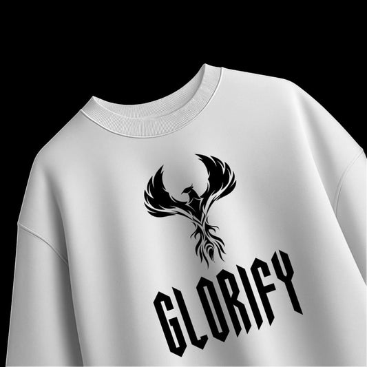 “Phoenix Graphic Sweatshirt – Oversized Streetwear Unisex Crewneck | GLORIFY Bold Print Hoodie Alternative | MONOQ Brand”Unisex Oversized Sweatshirt