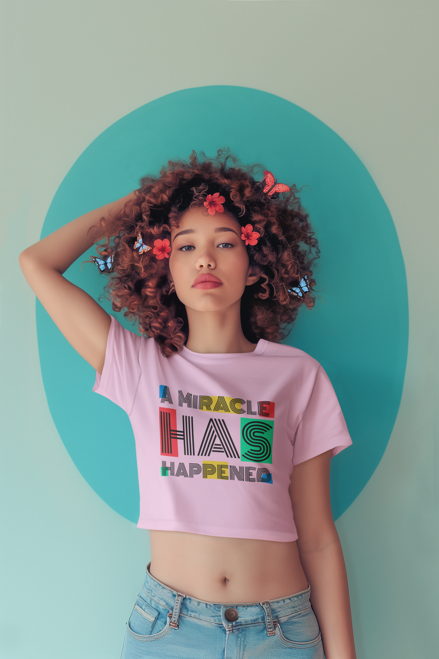 A Miracle Has Happened Crop Top – Colorful Quote T-Shirt for Girls | MONOQ
