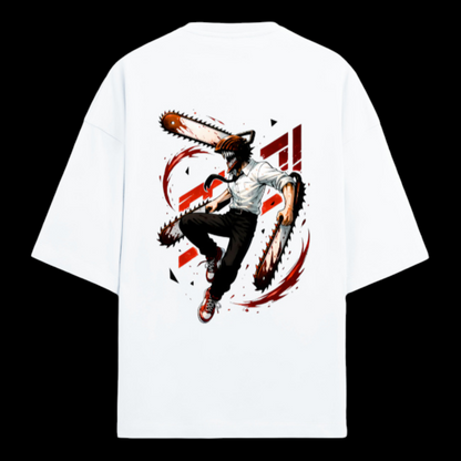 Denji Chainsaw Man T-Shirt – Anime Graphic Tee for Fans-Unisex Terry Oversized Tee