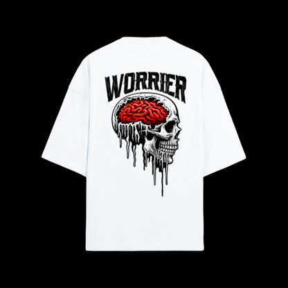 WORRIER Oversized Unisex- T-Shirt – Dripping Skull Brain Graphic | MONOQ Streetwear