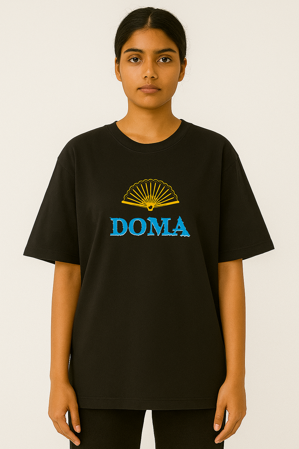 Doma Oversized Anime T-Shirt – Black Unisex Tee with Water Style Art | MONOQ