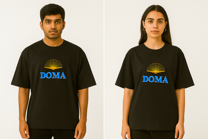Doma Oversized Anime T-Shirt – Black Unisex Tee with Water Style Art | MONOQ