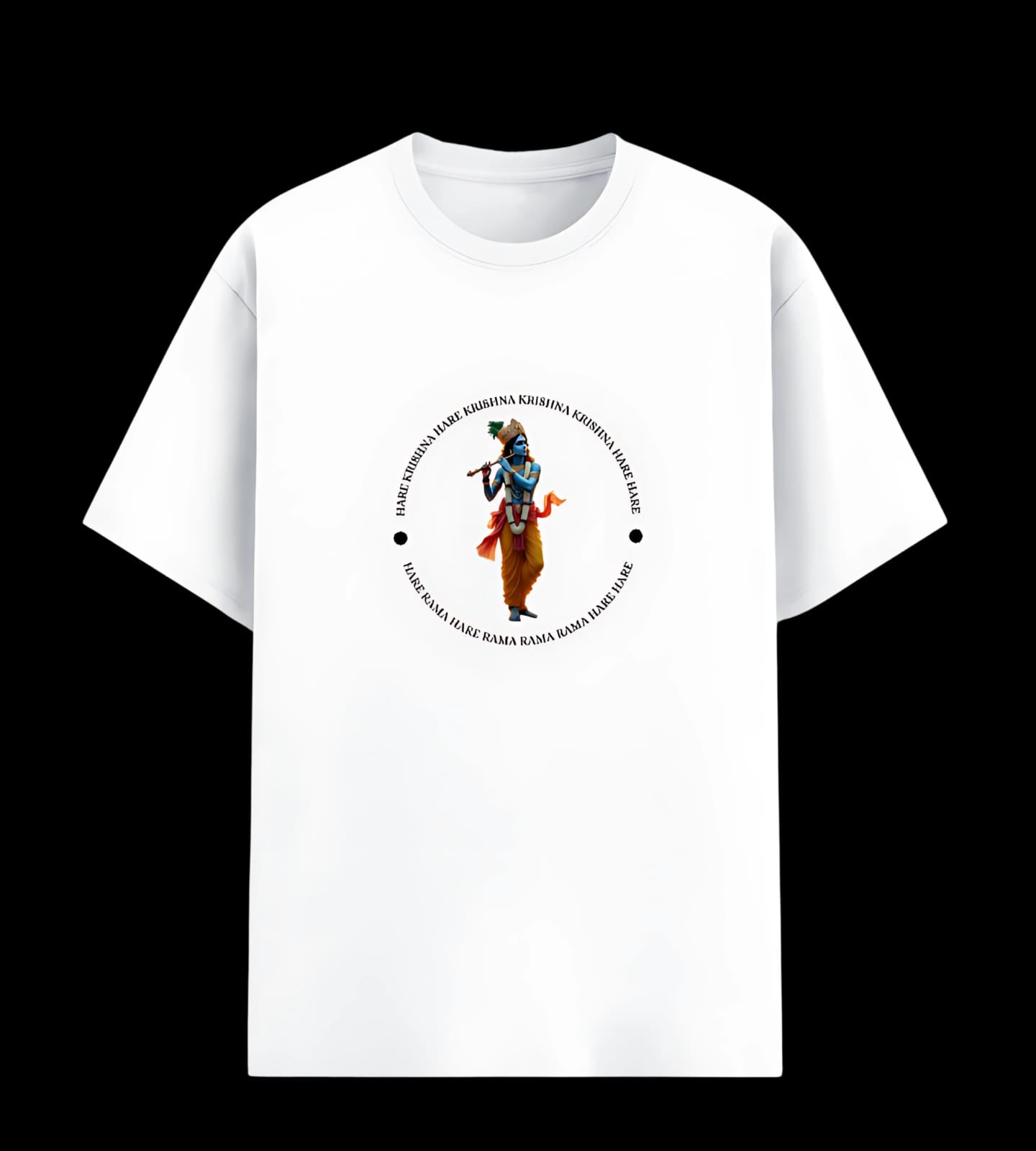 Hare Krishna Spiritual T-Shirt – Divine Lord Krishna Flute Design for Men & Women