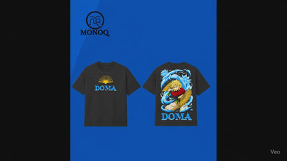 Doma Oversized Anime T-Shirt – Black Unisex Tee with Water Style Art | MONOQ